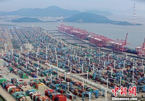 浙江寧波舟山港?！≌掠聺?攝