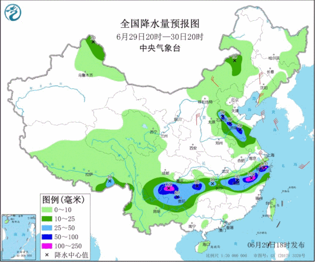 ▲圖為近30天全國降水實況圖。來源：中央氣象臺